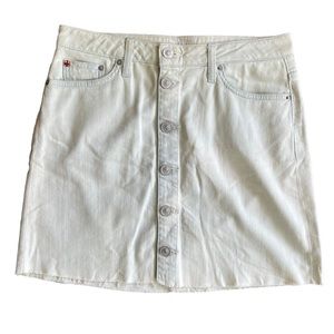 Hudson white wash frayed Jean mini skirt size 28
